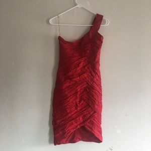 Daisy Red One Shoulder Dress